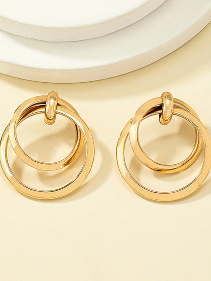 2 Pieces Trendy Geometric Circle Earrings