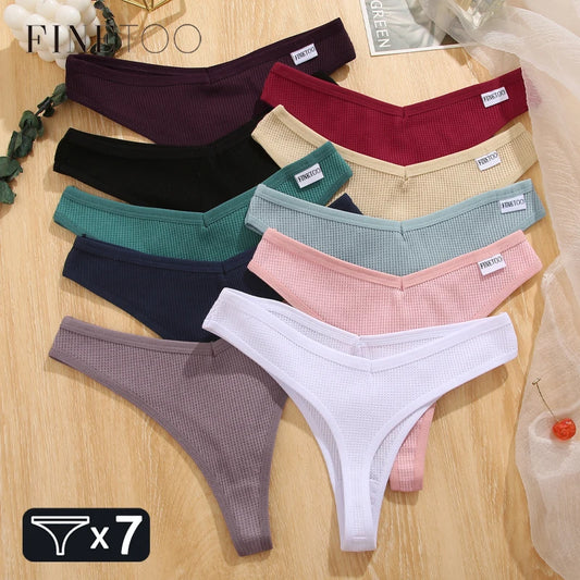 7Pcs Women Cotton Thongs