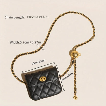 Luxury Leather Chain Waist or Crossbody Bag