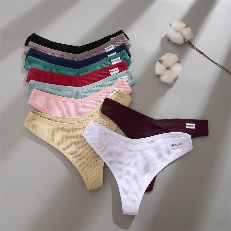 7Pcs Women Cotton Thongs