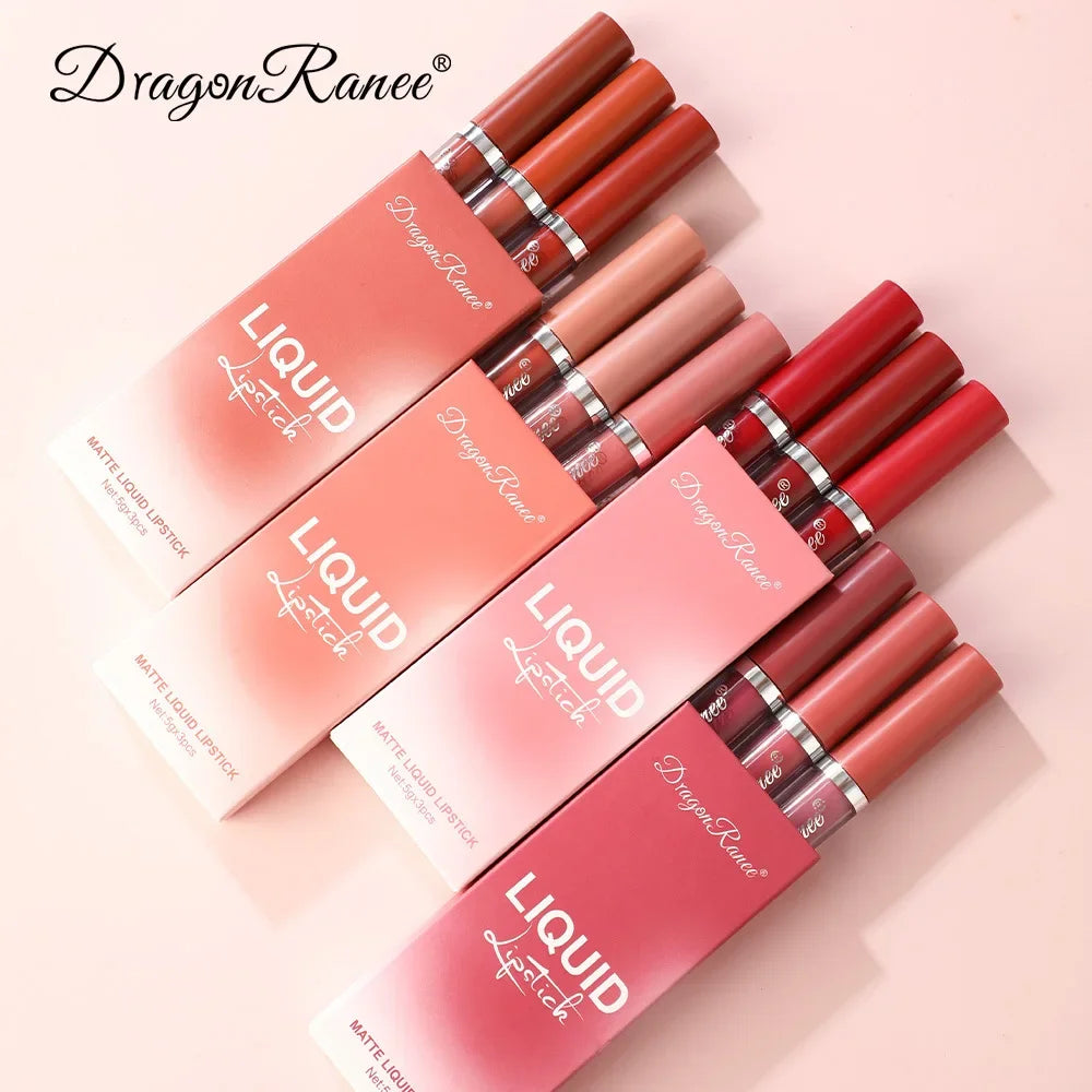 3 PCS Matte Lipsticks Waterproof