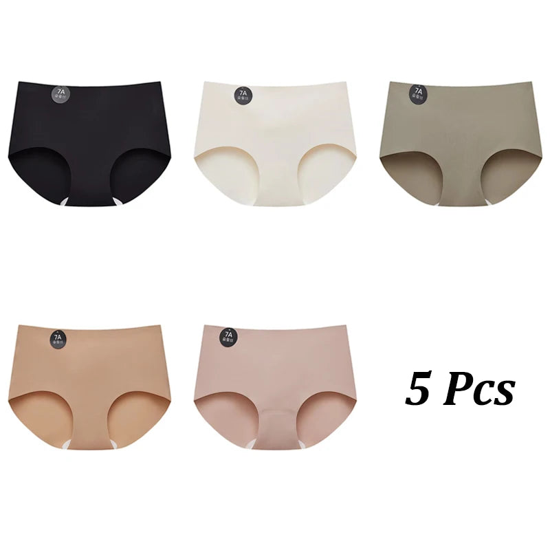 5PCS Seamless Mulberry Silk Underwear