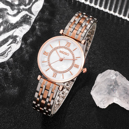 Luxury Crystal Women Bracelet Steel Wristwatch