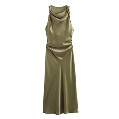Satin Slip Midi Dress