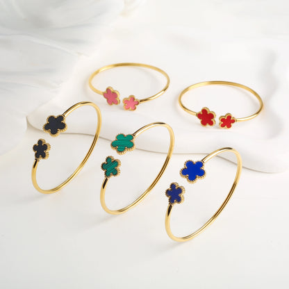 Leaf Flower Bangle Ring Jewelry Set