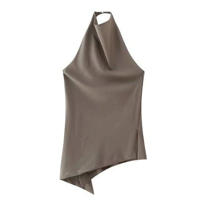 TRAF Halter Neck Asymmetrical Top and Pants