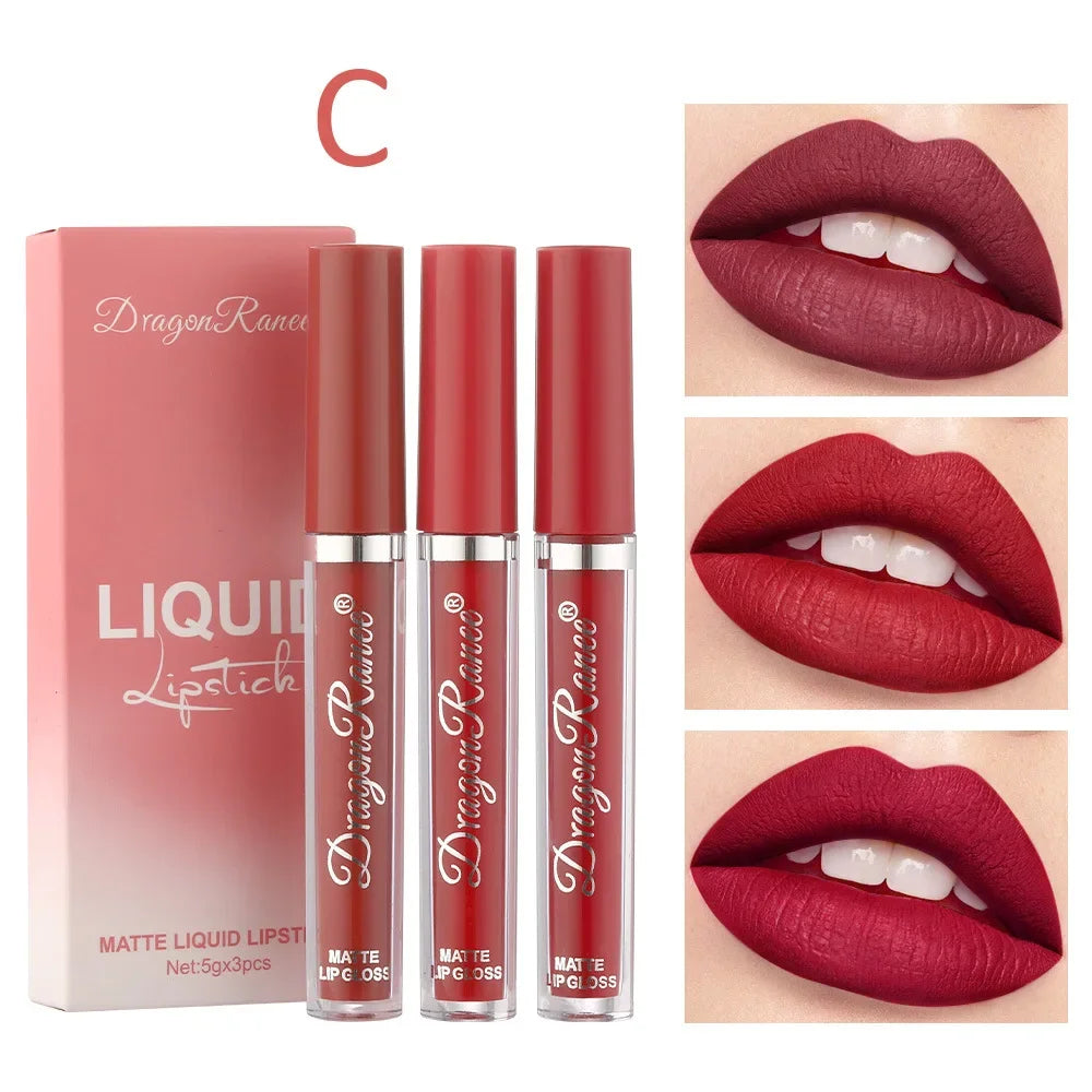 3 PCS Matte Lipsticks Waterproof