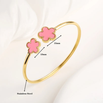 Leaf Flower Bangle Ring Jewelry Set