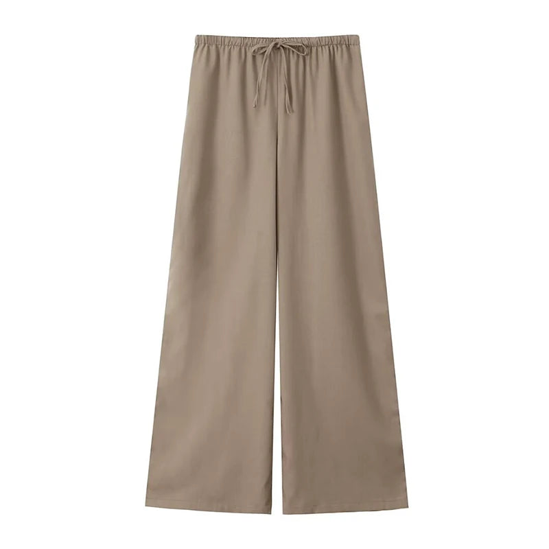 Vintage Elastic Waist Trousers Set