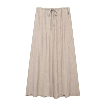 Chic V-neck Sleeveless Lace-up Casual Skirt Set