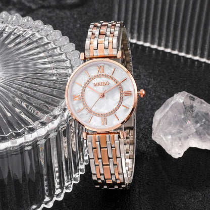 Luxury Crystal Women Bracelet Steel Wristwatch