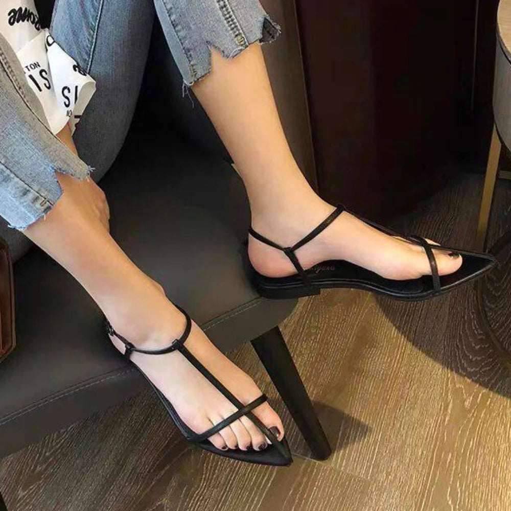 Flats Sandals Pointed Toe Narrow Band Design