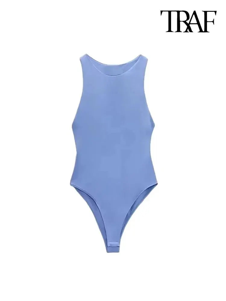 Halter Neck Skinny Bodysuit
