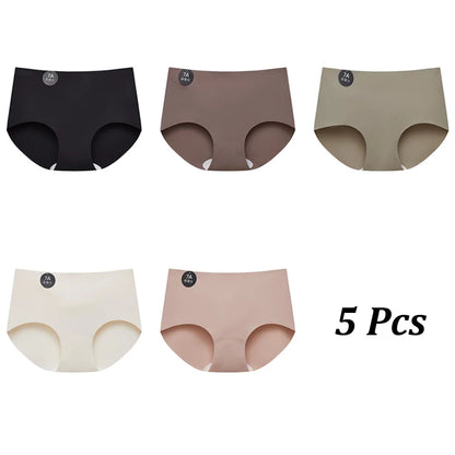 5PCS Seamless Mulberry Silk Underwear