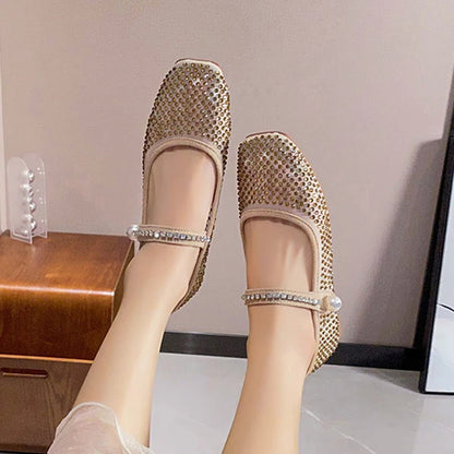 Full Diamond Air Mesh Ballerina Shoes