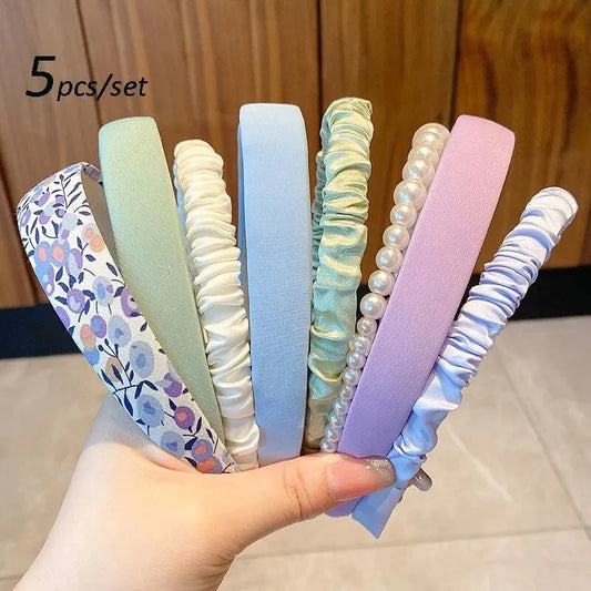 5pcs Set Fashion Women Cloth Hair Bands