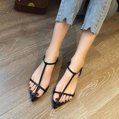 Flats Sandals Pointed Toe Narrow Band Design