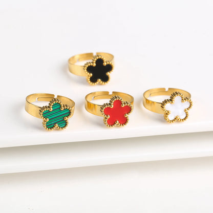 Leaf Flower Bangle Ring Jewelry Set