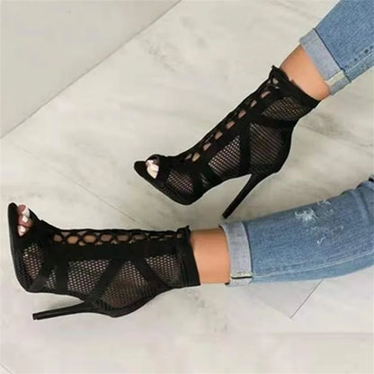Pumps Lace-up Peep Toe Sandals Casual Mesh