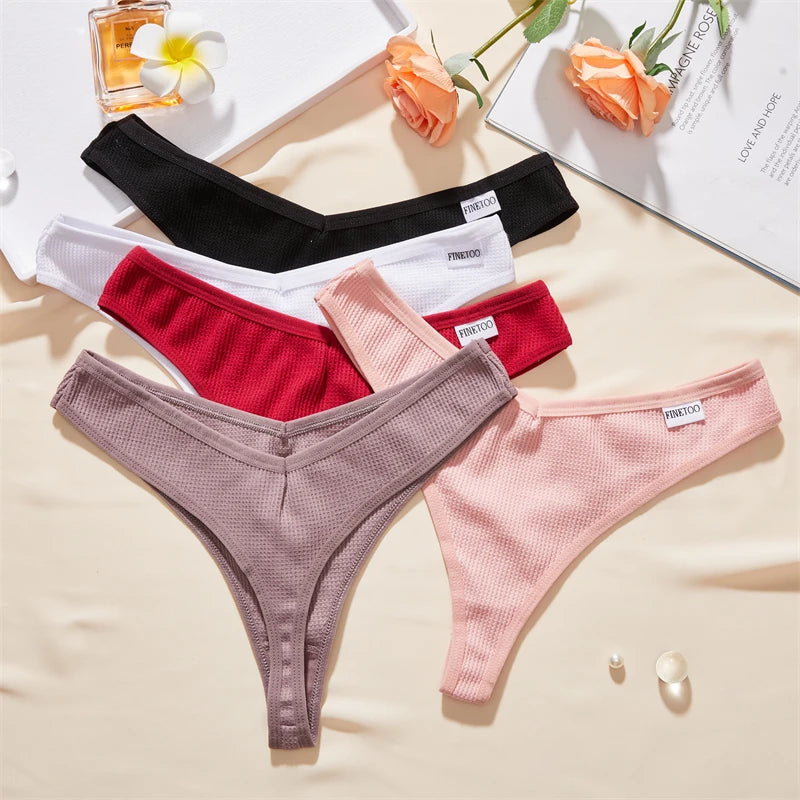 7Pcs Women Cotton Thongs