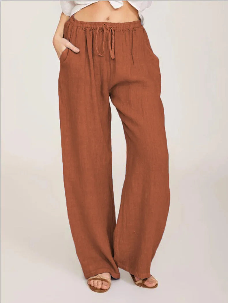 Large Loose Cotton Hemp Casual Pants