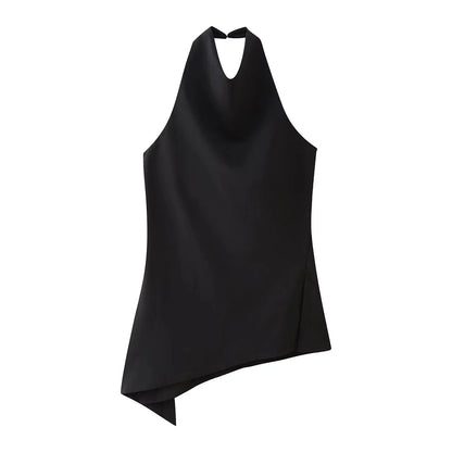 TRAF Halter Neck Asymmetrical Top and Pants