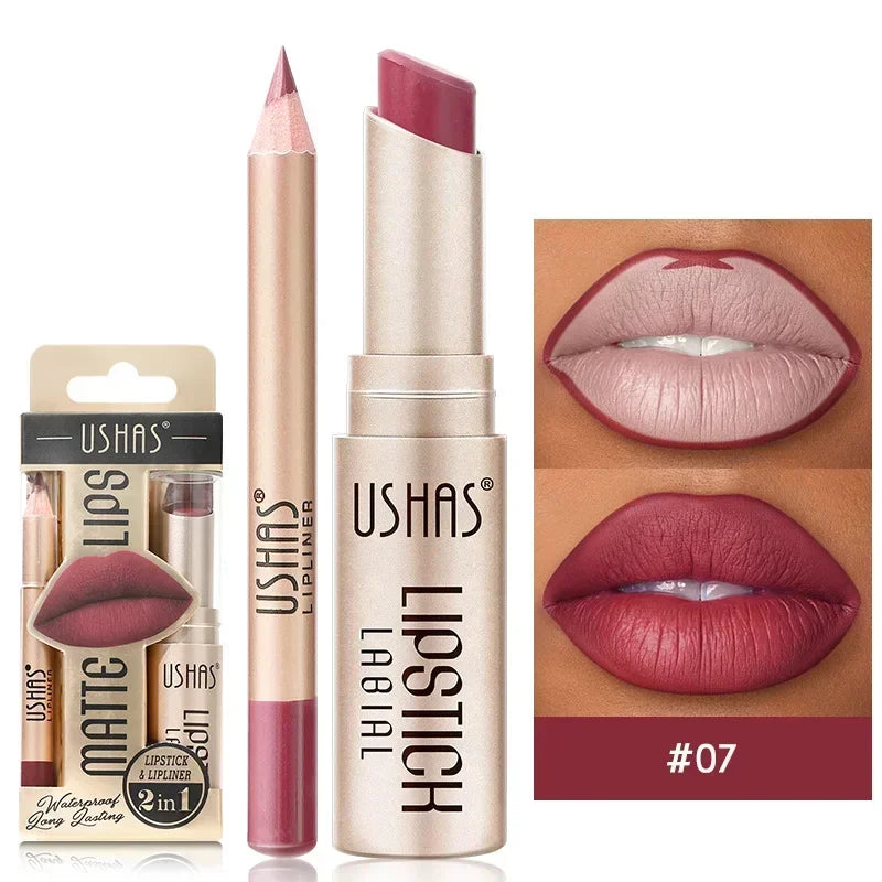 2 In 1 Waterproof Lipstick Set