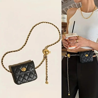 Luxury Leather Chain Waist or Crossbody Bag