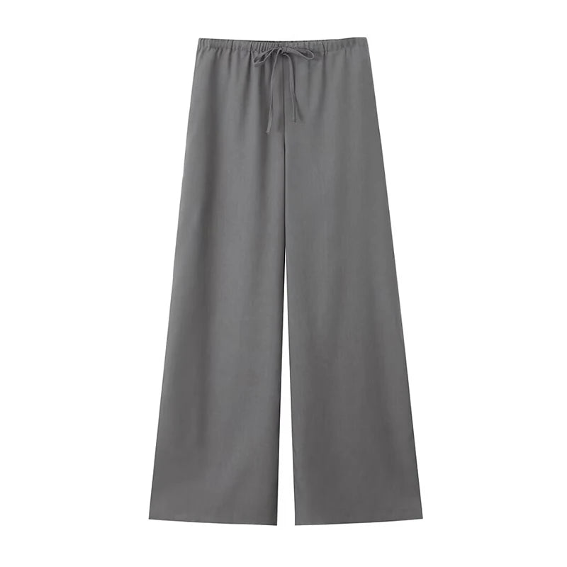 Vintage Elastic Waist Trousers Set