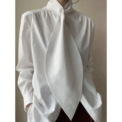 Elegant High Neck Long Sleeve Blouse