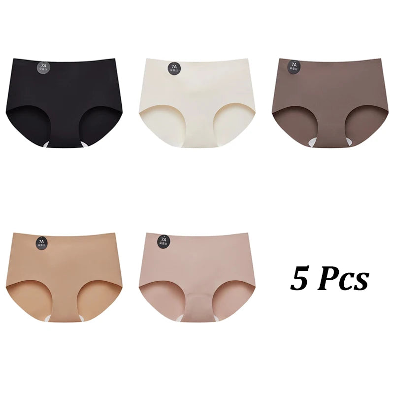 5PCS Seamless Mulberry Silk Underwear