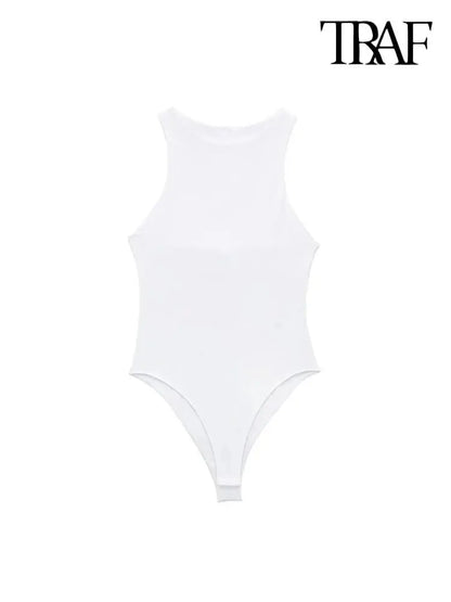 Halter Neck Skinny Bodysuit