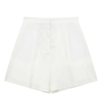 Elegant Solid Waistcoat Shorts Set