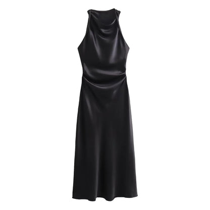 Satin Slip Midi Dress