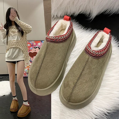 Winter Cashmere Warm Thick Soles Shoes