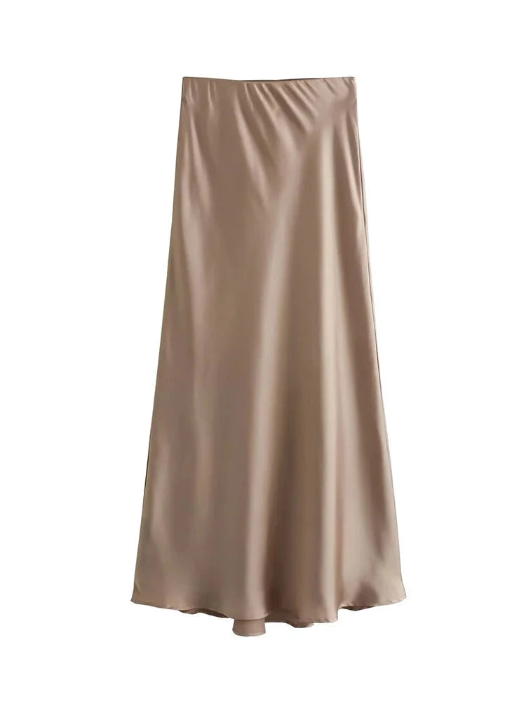 Satin Chic Midi Skirts