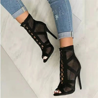 Pumps Lace-up Peep Toe Sandals Casual Mesh