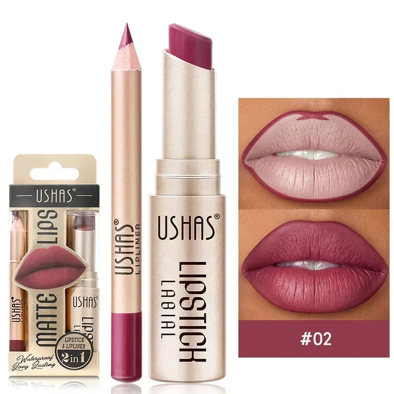 2 In 1 Waterproof Lipstick Set