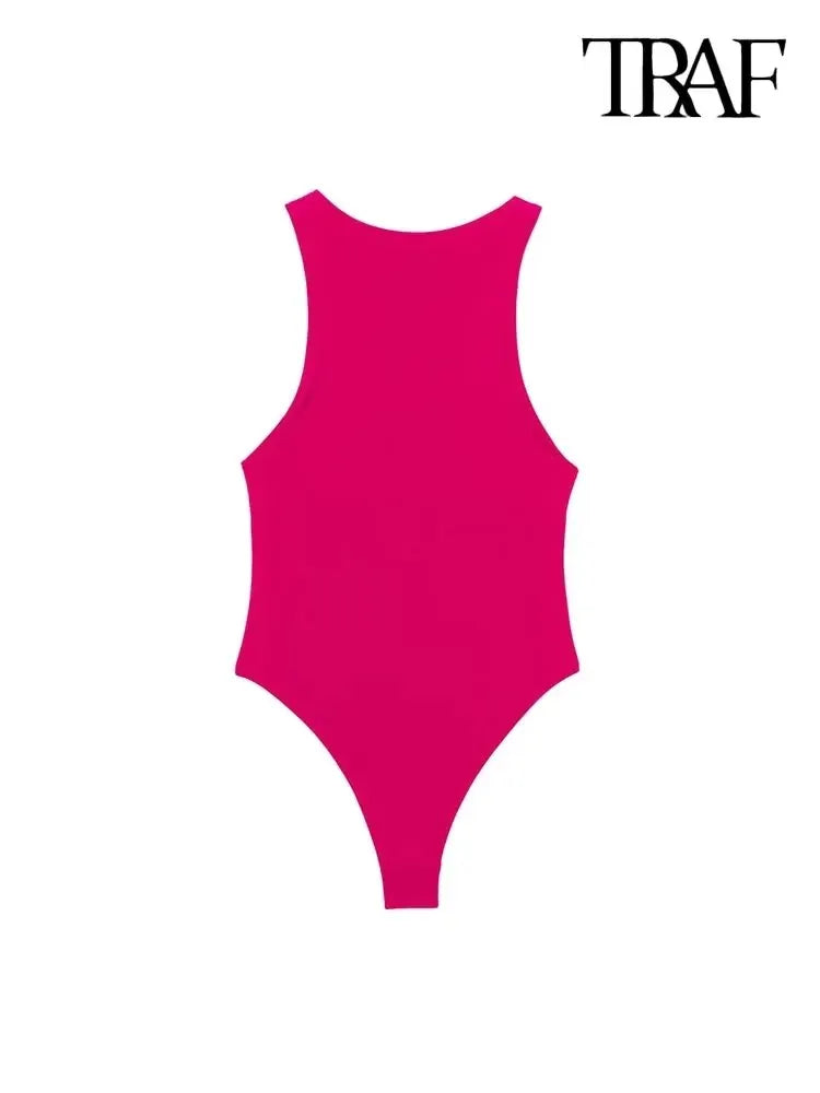 Halter Neck Skinny Bodysuit
