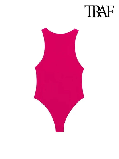 Halter Neck Skinny Bodysuit