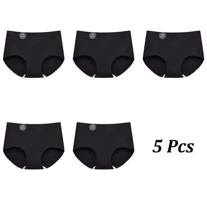 5PCS Seamless Mulberry Silk Underwear