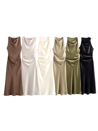 Satin Slip Midi Dress