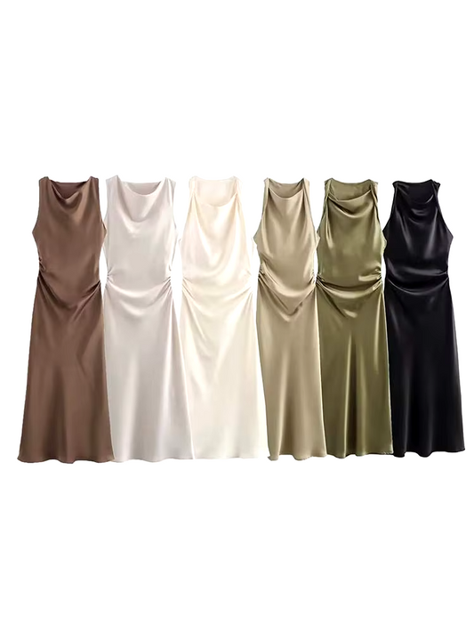 Satin Slip Midi Dress
