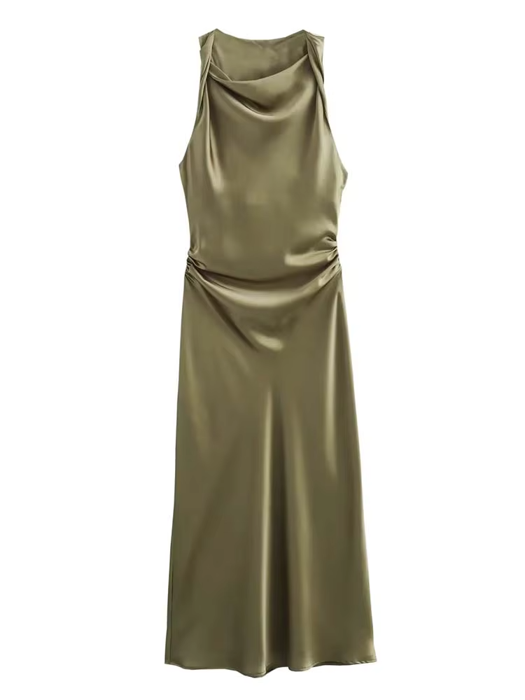 Satin Slip Midi Dress