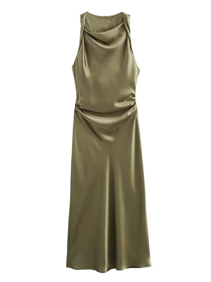 Satin Slip Midi Dress